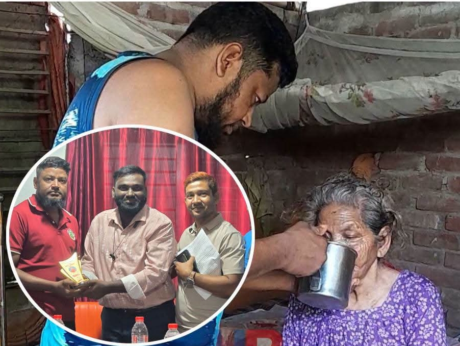 মায়ের প্রতি ভালোবাসার অনন্য দৃষ্টান্ত, সাংবাদিক আওয়াল পেলেন সম্মাননা।