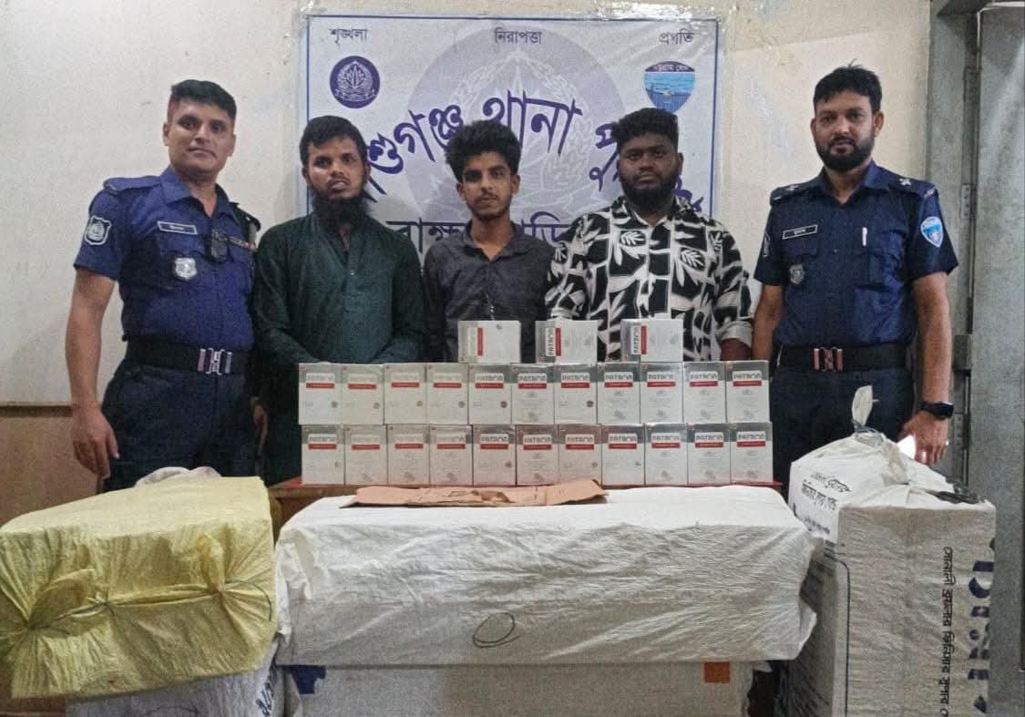 আশুগঞ্জে ১ লাখ ৪৪ হাজার বিদেশি সিগারেট উদ্ধার, সিএনজিসহ গ্রেফতার ৩