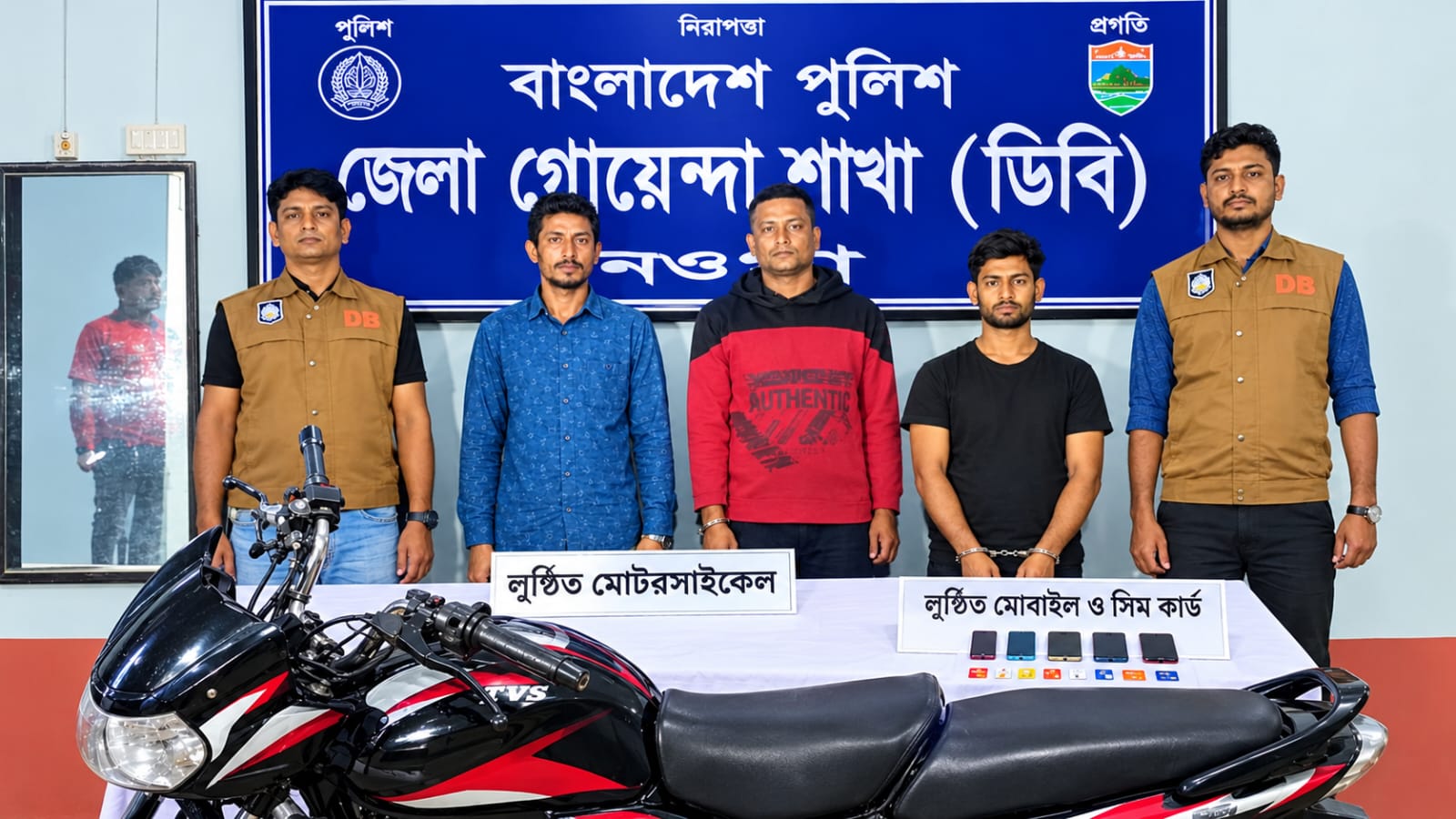নওগাঁয় পুলিশ সুপারের নির্দেশে ডিবির অভিযান: ছিনতাইয়ের মোটরসাইকেল ও মোবাইল উদ্ধার, গ্রেপ্তার -৩!